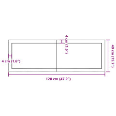OMAXI Koupelnová deska tmavě hnědá 120x40x(2-6) cm ošetřený masiv 834111