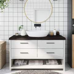 OMAXI Koupelnová deska tmavě hnědá 140x60x(2-6) cm ošetřený masiv 834234