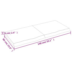 OMAXI Koupelnová deska tmavě hnědá 140x60x(2-6) cm ošetřený masiv 834234