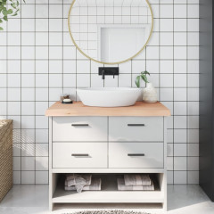 OMAXI Koupelnová deska 100x50x(2-6) cm neošetřené masivní dřevo 832124