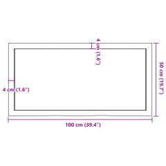 OMAXI Koupelnová deska 100x50x(2-6) cm neošetřené masivní dřevo 832124