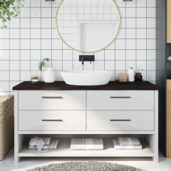 OMAXI Koupelnová deska tmavě hnědá 160x60x(2-4) cm ošetřený masiv 834302