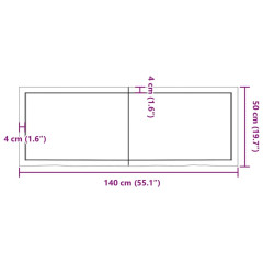 OMAXI Koupelnová deska 140x50x(2-6) cm neošetřené masivní dřevo 832292