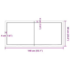 OMAXI Koupelnová deska 140x60x(2-6) cm neošetřené masivní dřevo 832315