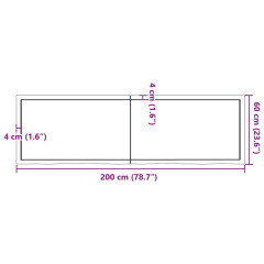 OMAXI Koupelnová deska 200x60x(2-6) cm neošetřené masivní dřevo 832551