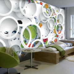 Solution Media 3D tapeta -  Stereoskopické kruhy s ovocem MU1261