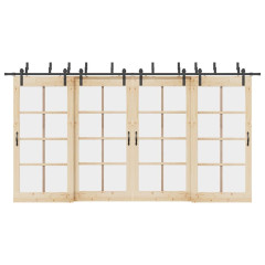 OMAXI Sada příslušenství pro posuvné dveře 427 cm ocelová černá 857454