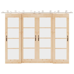 OMAXI Sada příslušenství pro posuvné dveře 366 cm nerez ocel stříbrná 857683