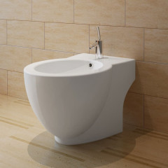 OMAXI Kulatý bidet volně stojící, bílý, vysoce kvalitní keramika 861171