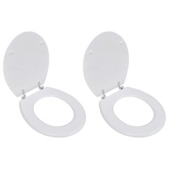 OMAXI WC sedátka s víkem 2 ks MDF bílá 796862