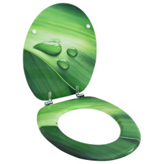 OMAXI WC sedátko s víkem MDF zelené motiv vodních kapek 028537