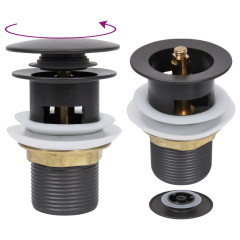 OMAXI Umyvadlová výpusť s přepadem šedá 6,4 x 6,4 x 9,1 cm 204481