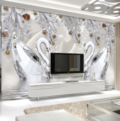 Solution Media 3D tapety - Diamantová labuť- velikost 140 cm (Š) x 70,5cm (V)