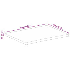 OMAXI Stolní deska 70x60x2,5 cm živá hrana hrubé mangovníkové dřevo 090828