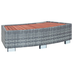 OMAXI Schůdek k vířivce šedý polyratan 92 x 45 x 25 cm 732060