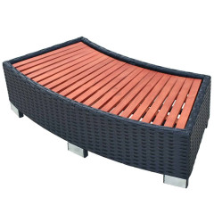 OMAXI Schůdek k vířivce polyratan 92 x 45 x 25 cm černý 503057