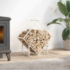 OMAXI Stojan na palivové dřevo bílý Ocel válcovaná za studena 788177