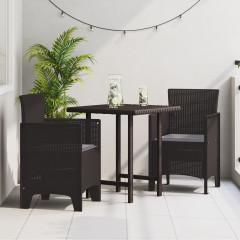 OMAXI Zahradní židle s polštáři 2 ks Hnědý Poly Rattan 583024