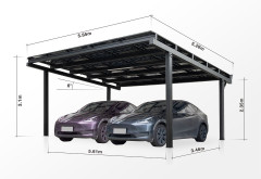 Typ sloupu Solární Carport Proti Zdi (6)
