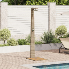 OMAXI Zahradní sprcha Béžová 60x80x214 cm Poly Rattan 886132