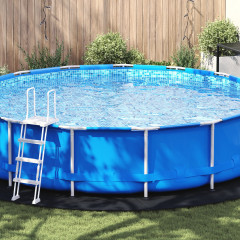 OMAXI Kulatý kryt bazénu Černý Polyethylen Ø 550 cm Vodotěsný 628275
