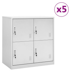 OMAXI Uzamykatelné skříně 5 ks světle šedé 90 x 45 x 92,5 cm ocel 847695