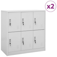OMAXI Uzamykatelné skříně 2 ks světle šedé 90 x 45 x 92,5 cm ocel 847732